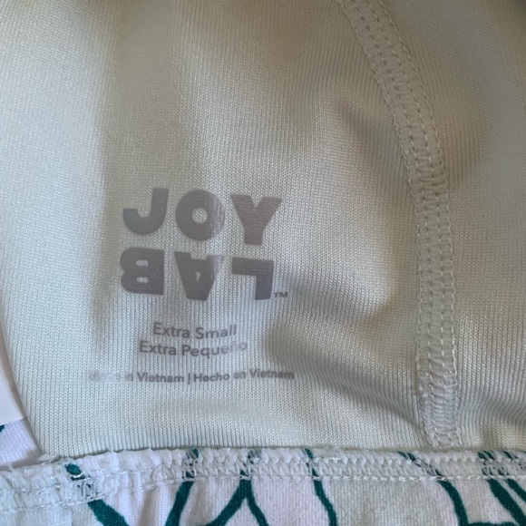 JoyLab Ruched White/Blue Floral Print Comfort Twist Back Sports Bra size XS EUC - Picture 7 of 8